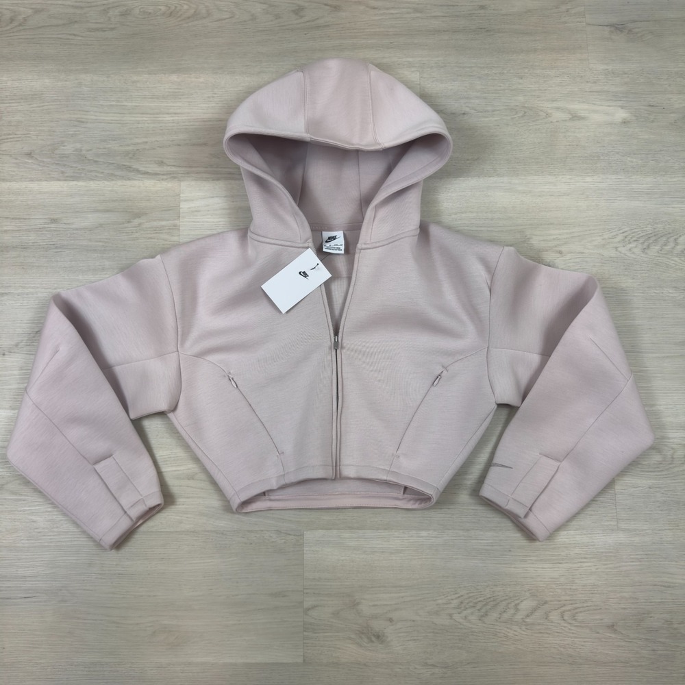 Nike Sportswear Full Zip Cropped Jacket Womens XS Pink HV2076 667 $150